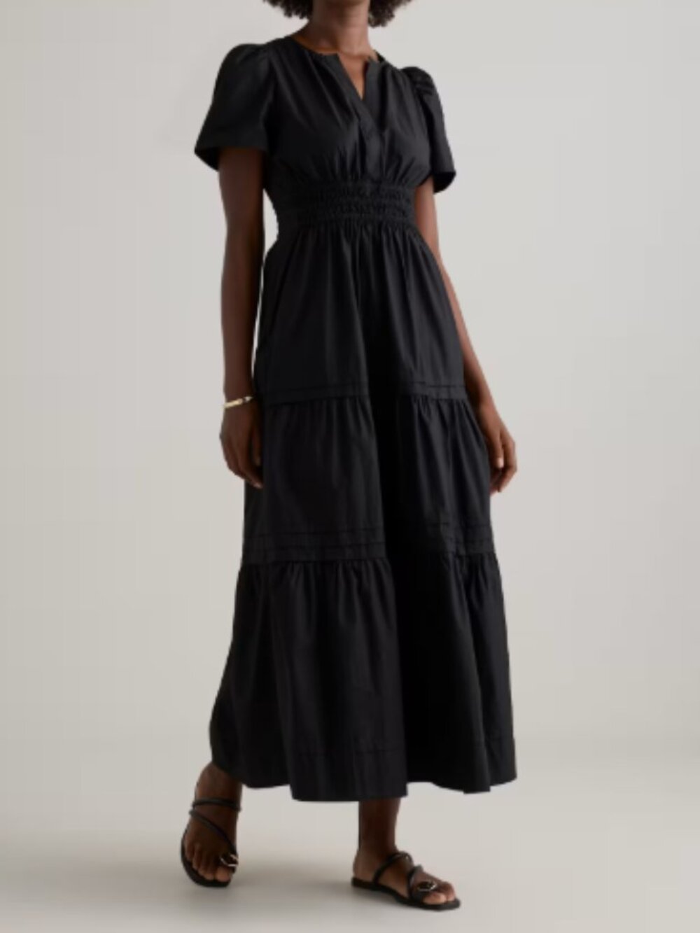 Quince 100% Organic Cotton Tiered Maxi Dress - Small